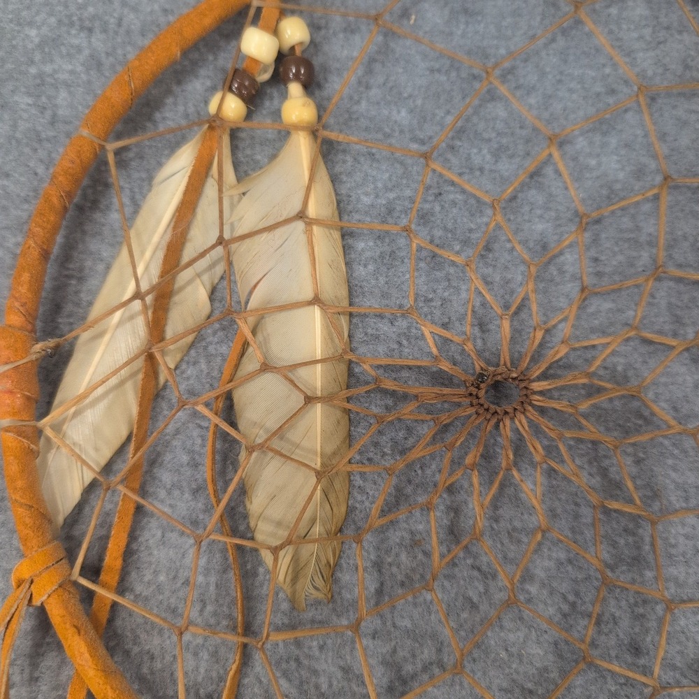 Handmade Dream Catcher Feathers Beads Natural Bohemian Wall Hanging Decor - Picture 3 of 5